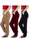 Women's Viscose Fabric 3-Pack Black/Burgundy/Brown Sweatpants (with Plus Size Option)