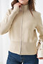 Women's Half-Zipper Closure Premium Yarn Soft Textured Knit Sweater - 7