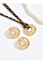 Gold Circle Necklace and Earrings Set - 4
