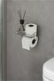 Adhesive Black Toilet Paper Holder Metal Square Toilet Paper Hanger - 2