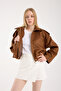 OVERSIZE CAMEL SÜET BOMBER CEKET
