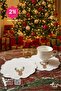 2 Pieces of Coffee Presentation Napkins, Christmas Reindeer Cocktail Coffee Coasters, Embroidered Mini Coasters
