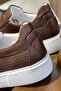 Rubber Sole Lace-Up Genuine Leather Brown Casual Shoes - 5