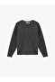Long Sleeve Crew Neck Basic Knit Sweater with Stitching Detail - 3