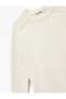 Long Sleeve Crew Neck Basic Knit Sweater with Stitching Detail - 5