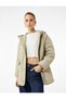 Long Sleeve Buttoned Pocketed Hooded Quilted Coat - 2