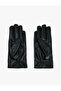 Star Shaped Faux Leather Gloves with Metal Accessories