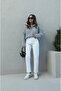 Women's Mom Msd White Mom Stretch Fabric Jean Denim Pants New-4