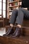 573102 Buckle Detailed Pointed Toe 3 cm Thick Heel Zippered Women's Boots