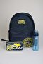 License-Protected Large Size High School School Bag, Pencil Bag and 700 ml Water Bottle Set