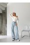 High Waist Loose Leg Pants Jeans with Detail of Leg Detachment - 3