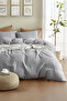 100% Cotton Muslin Duvet Cover Set with Elastic Fitted Sheet and Pillowcases for Single Bed - 4