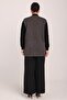 Women's Smoked Embossed Floral Pattern Pocketed Knitwear Knitted Mother Vest - 4