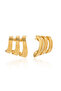 18 k Gold Plated Classic 3 Layers Hollow Thread Earring - 3