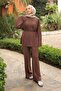 Brown Waist-Tie Tunic with Trousers Modal Set - 2