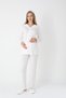 Striped Maternity Pajama Set 3-Piece Set (Pajamas + Robe) Breastfeeding Compatible & Adjustable Waist - 2
