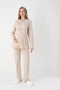 Striped Maternity Pajama Set 3-Piece Set (Pajamas + Robe) Breastfeeding Compatible & Adjustable Waist - 4