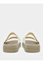 Beige Buckle Detail Slides - 4