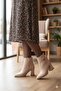 573205 Buckle Detailed Pointed Toe 7 cm Thick Heel Zippered Women's Boots - 6