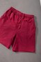 Basic Washed Fabric Shorts with Pockets and Elastic Waist Cherry - 4