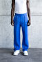 Men's Stitching Detailed Loose Fit Sweatpants Light Blue