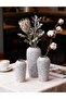 Ceramic Flower Vase Set of 3, Modern Boho Home Decor (17 Black-White) - 5