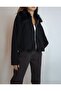 Women's Black Fur Collar Balloon Model Cashmere Coat Yy101294