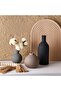 Ceramic Vase Set of 3 - Rustic Farmhouse Decorative Pottery Vases (Black) - 6