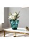 Blown Glass Petal Vase - Wide Mouth, Modern Home Decor - 7