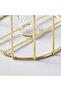 Flower Vase with Iron Art Frame, Metal Geometric Clear Glass (Gold, 1PC) - 7