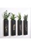 Wood Wall Planter 4 Pack, Farmhouse Indoor Pocket Wall Vases, Rustic Pine (Black)