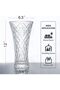 12" Crystal Glass Vase, Diamond Cut Design, 12 in Tall Round Clear Flower Vase - 6