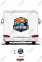 Camping Adventures Written on the Caravan and Nature Images on the Caravan Sticker Coating