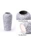 Ceramic Flower Vase Set of 3, Modern Boho Home Decor (17 Black-White) - 7