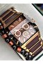 Men's Watch, Steel-Silicone Band, Functions Active, Brown Calendar, Stylish Box, Bracelet Gift - 2