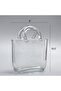 Elegant Hand Purse Glass Flower Vase with Bubble Details (Transparent) - 6