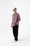 Men's Macaron 3 Color Striped Shirt Dark Purple-Black - 3