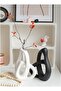 Modern White Ceramic Flower Vase (23 cm) - 6