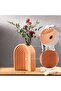 Modern Arched Ceramic Vase, Orange - 4