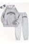 Unisex California Printed Hooded Gray Sweatshirt and Jogger Sweatpants - Bottom Top Set