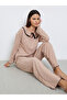 Rib Flounce Tie Detail T-Shirt and Pyjama Set