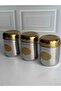 Gold Lid Stainless Steel Storage Container Set of 3 - 2