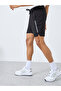 Men Black Workout Shorts with Side Print Detail