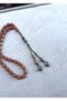 Double Pendant Silver Kazaziye Tassel Fire/Tight Amber Prayer Beads |   Collectible Series - 4