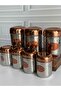 Stainless Steel Seasoning and Storage Container Set with Copper Lid, 7 Pieces - 6