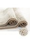 Large Chenille Non-Slip Water Absorbent Bathroom Rug (Light Taupe and Cream, 60 x 90 cm) - 5