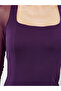 Purple Mesh Long Sleeves Mermaid Hem Midi Dress - 4