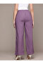Purple Textured Wide Leg Trousers - 3