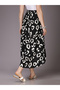 Black Animal Print Wrap Maxi Skirt - 4