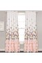 Flutter Butterfly Ruffle Print Window Panel Set (Pair), 84 x 52 in, Pink